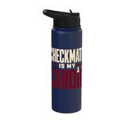 Checkmate is My Cardio Chess Player Stainless Steel Insulated Water Bottle