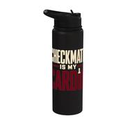 Checkmate is My Cardio Chess Player Stainless Steel Insulated Water Bottle