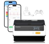 CheckMe Armfit Plus Blood Pressure Monitor with ECG for Home Use, Bluetooth Upper Arm BP Machine, ECG Report Analysis, App iOS Android, Multi-User Storage, Blood Pressure Trend Tracking