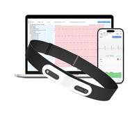 CheckMe ER1-LW Holter ECG Monitor 72 Hour, Portable ECG with AI ECG Analysis for Home, ECG Event Marker, App & PC Software, Compatible with Generic Electrode Pads