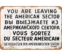 Checkpoint Charlie Berlin Aluminum Metal Sign 12x16 Wall Decor for Indoor Outdoor by KMszsm