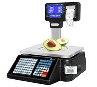 Checkweigher Scale Retail Price Computing Label Printing Commercial Barcode Receipt Printer Vertical Display, for Stores, Supermarkets