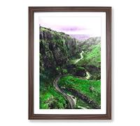 Cheddar Gorge in Somerset Painting Framed Print | A2 Walnut Framed Wall Art | Ready to Hang | Modern Historical Picture | Living Room Bedroom Lounge Office