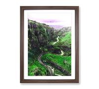 Cheddar Gorge In Somerset Painting Modern Framed Print | A2 Walnut Framed Wall Art | Ready to Hang | Modern Historical Picture | Living Room Bedroom Lounge Office