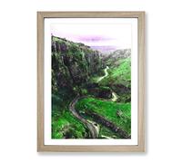 Cheddar Gorge In Somerset Painting Modern Framed Print | A4 Oak Framed Wall Art | Ready to Hang | Modern Historical Picture | Living Room Bedroom Lounge Office