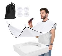 CHEDODU Beard Bib Beard Apron,Waterproof Beard Apron Cape Grooming set for Trimming,with 4 Suction Cups Best Gift for Boyfriend/Husband/Fathers day/Anniversary/Christmas Stocking Stuffers (White)