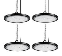 CheDux 150W UFO LED High Bay Light 4 Pack,15000LM Industrial UFO Lamp, 6000K-6500K Daylight White Ultra Thin LED Warehouse Lighting,IP65 Waterproof Commercial Bay Lighting Shop Workshop Lights