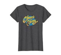 Cheech & Chong Classic Text Logo Floating Cartoon Faces T-Shirt, Women, Dark Heather Grey, Small