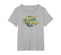 Cheech & Chong Classic Text Logo Floating Cartoon Faces T-Shirt, Women's Plus, Heather Grey, 2X