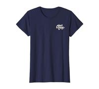 Cheech & Chong Classic Text Logo Small Pocket Size T-Shirt, Women, Navy Blue, X-Small