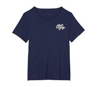 Cheech & Chong Classic Text Logo Small Pocket Size T-Shirt, Women's Plus, Navy Blue, 1X