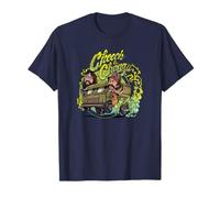 Cheech & Chong Retro Cartoon Riding Truck With Green Smoke T-Shirt