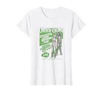 Cheech & Chong Stockton Civic Memorial Auditorium Faded Ad T-Shirt, Women, White, Small