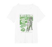 Cheech & Chong Stockton Civic Memorial Auditorium Faded Ad T-Shirt, Women's Plus, White, 3X