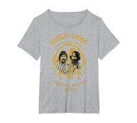 Cheech & Chong Wearing and Smoking Green Distressed Logo T-Shirt, Women's Plus, Heather Grey, 5X
