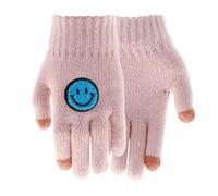 CHEEERYMAGIC Kids Knit Gloves for Winter, Knitted Colorful Smile Stretchy Mittens, Full Finger Gloves for 6-12 Years Boys & Girls A9XLBTST