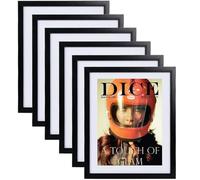 CheeFun 6Pcs Sports Magazine Display Frame: Black Magazine Frames for Wall fits Magazine Measuring 8.5 x 11.25 Inch UV Protection Picture Frames Showcase