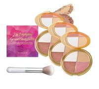 Cheek Palette and Eyeshadow Palette, 4 In 1 Face Palettes, Eyeshadow and Highlighter Makeup Kit with Metallic Shimmer eyeshadow, Highlighter and Blush, Multi-Purpose Makeup palettes Contour Kit (3PC)