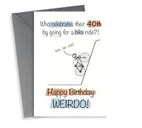 Cheeky 40th birthday card for any cycling fan