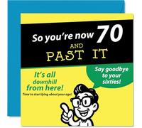 Cheeky 70th Birthday Card - Big 7-0 Banter - Bold Yellow and Black Design with Playful Jibes about Turning 70-145mm Square, Envelope Included