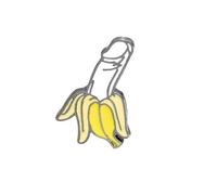 Cheeky Banana Enamel Pin Badge - Funny Fruit Lapel Pin for Jackets, Bags & Hats | Humorous Novelty Gift for Friends, Festival Accessories & Collectors | Yellow Hard Enamel Brooch