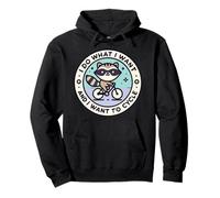 Cheeky Bicycle Raccoon with Saying for Cycling Fans Pullover Hoodie