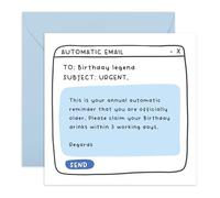Cheeky Birthday Card - Automatic Email Reminder Message - Greetings For Friends Bestie BFF Colleagues Adults Colleague Coworker Boss Buddy Bro Pal Men Women - Celebration Card with Stickers