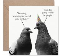 Cheeky Birthday Card, Birthday Mischief with Pigeon Pals