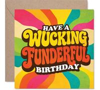 Cheeky Birthday Card, Retro Swirls and Bold 70S Vibes