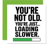 Cheeky Birthday Card - Still Got It - Minimalist Black and White Design with a Green Progress Bar - 145mm Square, Envelope Included