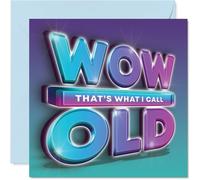 Cheeky Birthday Card - Vibrant Banter for Their Big Day - WOW OLD, THAT'S WHAT I CALL Design - Cheeky Twist for Milestone Birthdays - 145mm Square, Envelope Included