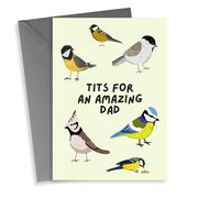 Cheeky Blue Tit Fathers Day Card - Dad - Birds - Tits For An Amazing Dad