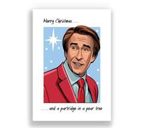 Cheeky Cards Christmas Greeting Card, Alan Partridge Theme, Premium 300 GSM Card Stock, 12.7 x 17.8 cm, Eco-Friendly FSC Certified, Includes Recycled Kraft Envelope