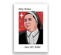 Cheeky Cards Christmas Greeting Card, Derry Girls Sister Michael Theme, Premium 300 GSM Card Stock, 12.7 x 17.8 cm, Includes Recycled Kraft Envelope