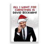 Cheeky Cards Christmas Greeting Card, Funny David Beckham Theme, Premium 300 GSM Card Stock, 12.7 x 17.8 cm, Eco-Friendly FSC Certified, Includes Recycled Kraft Envelope
