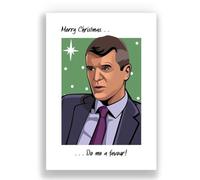 Cheeky Cards Christmas Greeting Card, Funny Roy Keane Design, Premium 300 GSM Card Stock, 12.7 x 17.8 cm, Includes Recycled Kraft Envelope