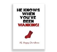 Cheeky Cards Greeting Card, Christmas, Adult Humour, 1 Card, White, Premium 300 GSM, Funny Theme, with Kraft Envelope, 12.7 x 17.8 cm