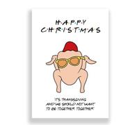 Cheeky Cards Greeting Card, Christmas, Friends, 1 Card, White, 300 GSM, Funny Theme, Includes Kraft Envelope, 12.7 x 17.8 cm