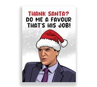 Cheeky Cards Greeting Card, Christmas, Funny, 1 Card, Premium 300 GSM, Roy Keane Theme, Blank Inside, with Kraft Envelope, 12.7 x 17.8 cm