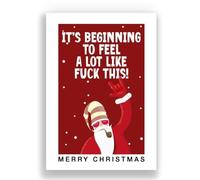 Cheeky Cards Greeting Card, Christmas, Funny, 1 Card, White, 300 GSM, Humorous Theme, Includes Kraft Envelope, 12.7 x 17.8 cm