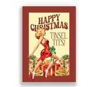 Cheeky Cards Greeting Card, Christmas, Funny, 1 Card, White, 300 GSM Premium Card Stock, Blank Inside, 12.7 x 17.8 cm, with Recycled Kraft Envelope