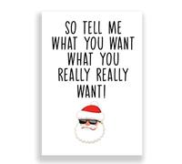 Cheeky Cards Greeting Card, Christmas, Funny, 1 Card, White, 300 GSM Premium Card Stock, Blank Inside, 12.7 x 17.8 cm, with Recycled Kraft Envelope