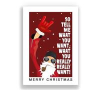 Cheeky Cards Greeting Card, Christmas, Funny, 1 Card, White, 300 GSM, Spice Girls Theme, Includes Kraft Envelope, 12.7 x 17.8 cm