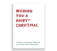 Cheeky Cards Greeting Card, Christmas, Funny, 1 Card, White, Premium 300 GSM, Autocorrect Theme, with Kraft Envelope, 12.7 x 17.8 cm