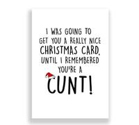 Cheeky Cards Greeting Card, Christmas, Funny, 1 Card, White, Single Pack, Blank Inside, FSC Certified, 12.7 x 17.8 cm with Kraft Envelope