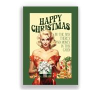 Cheeky Cards Greeting Card, Christmas, Funny, 1 Card, White, Single Pack, Blank Inside, Humorous Theme, Kraft Envelope Included, 12.7 x 17.8 cm