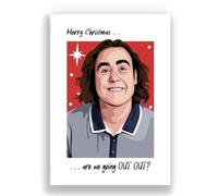 Cheeky Cards Greeting Card, Christmas, Funny, 1 Card, White, Single Pack, Blank Inside, Mickey Flanagan Theme, with Kraft Envelope, 12.7 x 17.8 cm