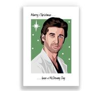 Cheeky Cards Greeting Card, Christmas, Funny Grey's Anatomy McDreamy Theme, 1 Card with Envelope, Grey, Premium 300 GSM, 12.7 x 17.8 cm