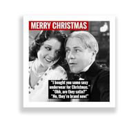 Cheeky Cards Greeting Card, Christmas, Funny, Single Card, White, 1 Piece, Premium 300 GSM, Blank Inside, 12.7 x 17.8 cm with Kraft Envelope