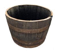 Cheeky Chicks Large Recycled Solid Oak Whisky Cask Rustic Planter for Garden